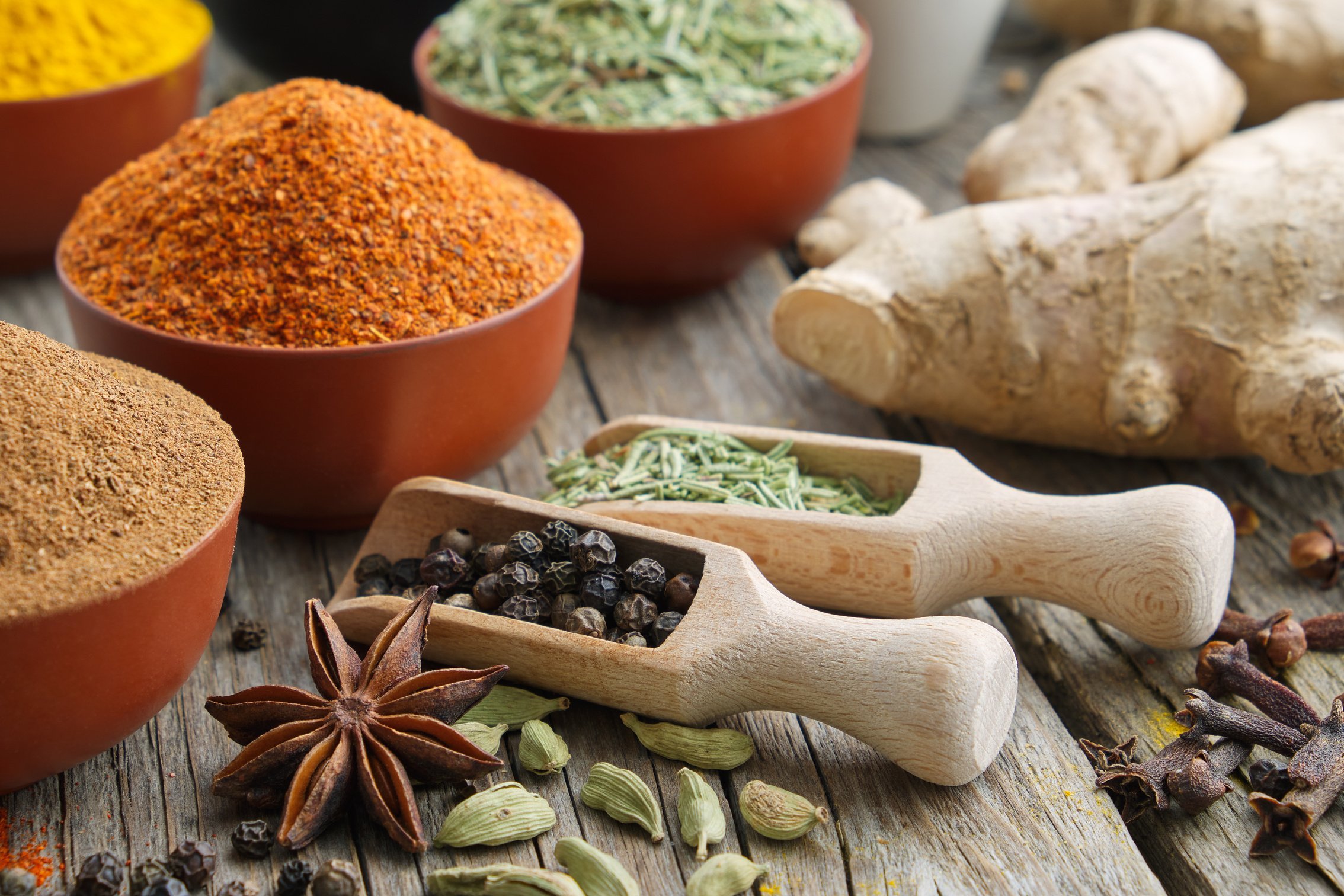 Aromatic Spices and Herbs. Ingredients for Cooking. 